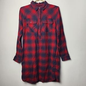 J. Crew Red/Blue Flannel Shirtdress Size XS
